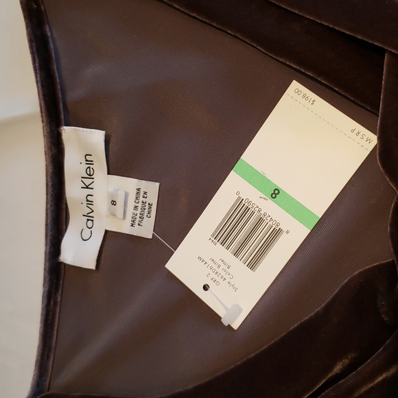 Calvin Klein NEW Silk Blend Velour Velvet Midi Dress Cowl Drape Neck Size 8 NWT - Picture 6 of 13